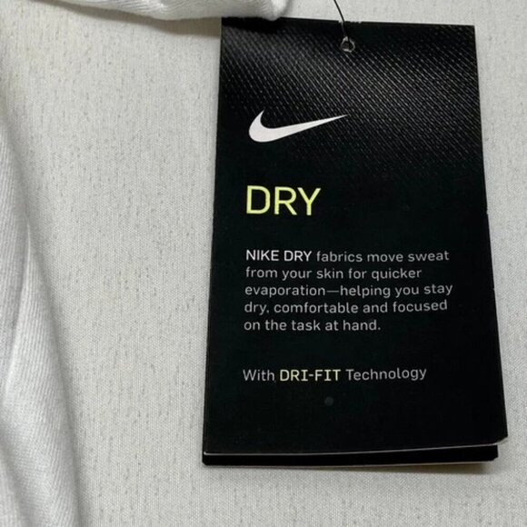 NIKE Dri-Fit Tee Men's Large White Standard Fit Just Do It Logo Short Sleeve NWT - Picture 9 of 12
